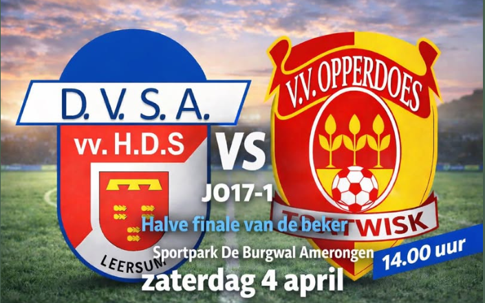 Zaterdag 4 april de match!!