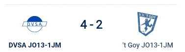 4-2 overwinning op t’ Goy op prachtige lentedag in mei.