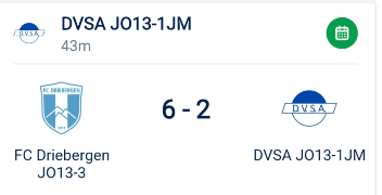 Zaterdag 11 april  wedstrijd uit tegen FC Driebergen,