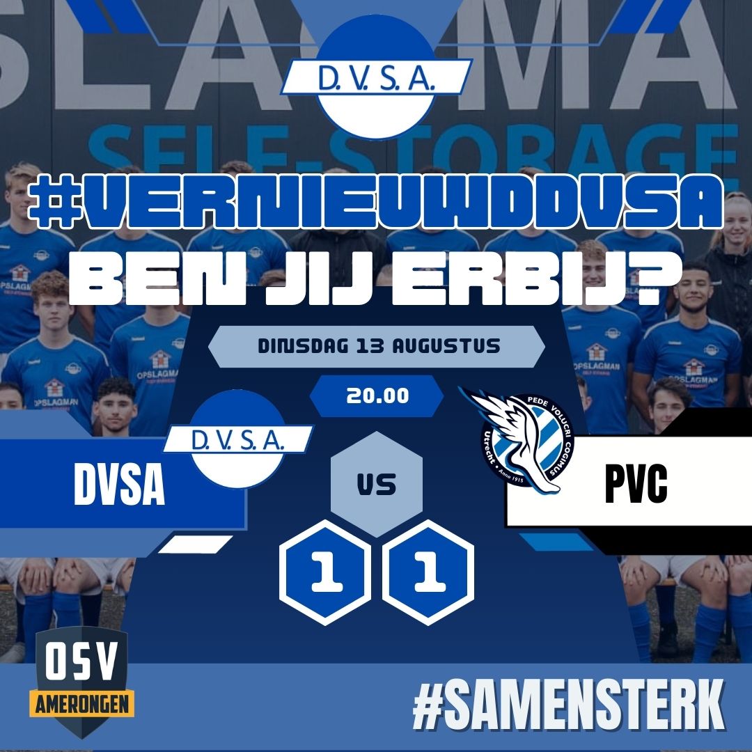 Oefenwedstrijd #1: gelijk! | DVSA